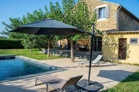 A characterful house with a private swimming pool