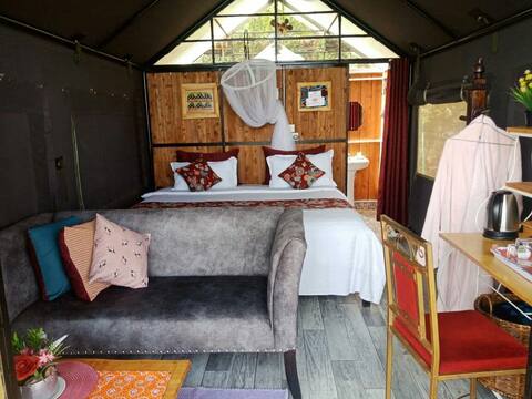 Beautiful Glamp tent on a farm.