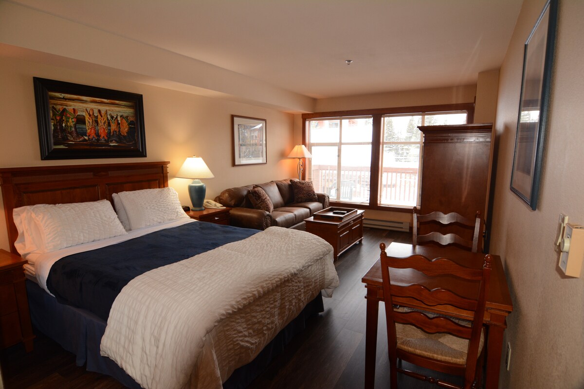 חדר שינה לאורחים עם מיטת קווין סייז וספה נפתחת בגודל קווין סייז