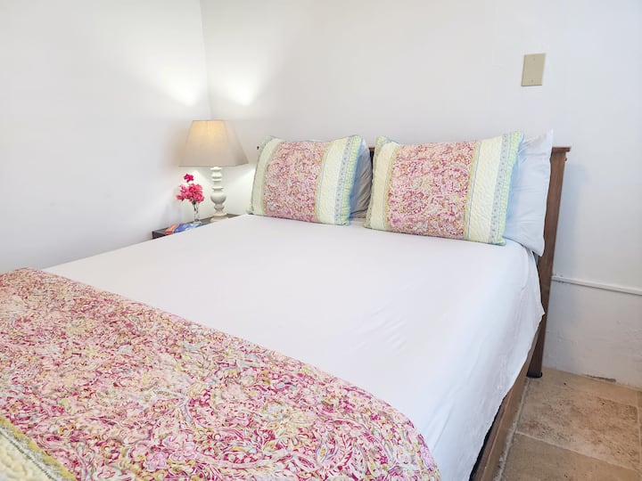 Spacious one bedroom with lots of natural light and a garden view and extensive walk in closet. 