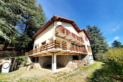 Chalet with panoramic view and heated pool