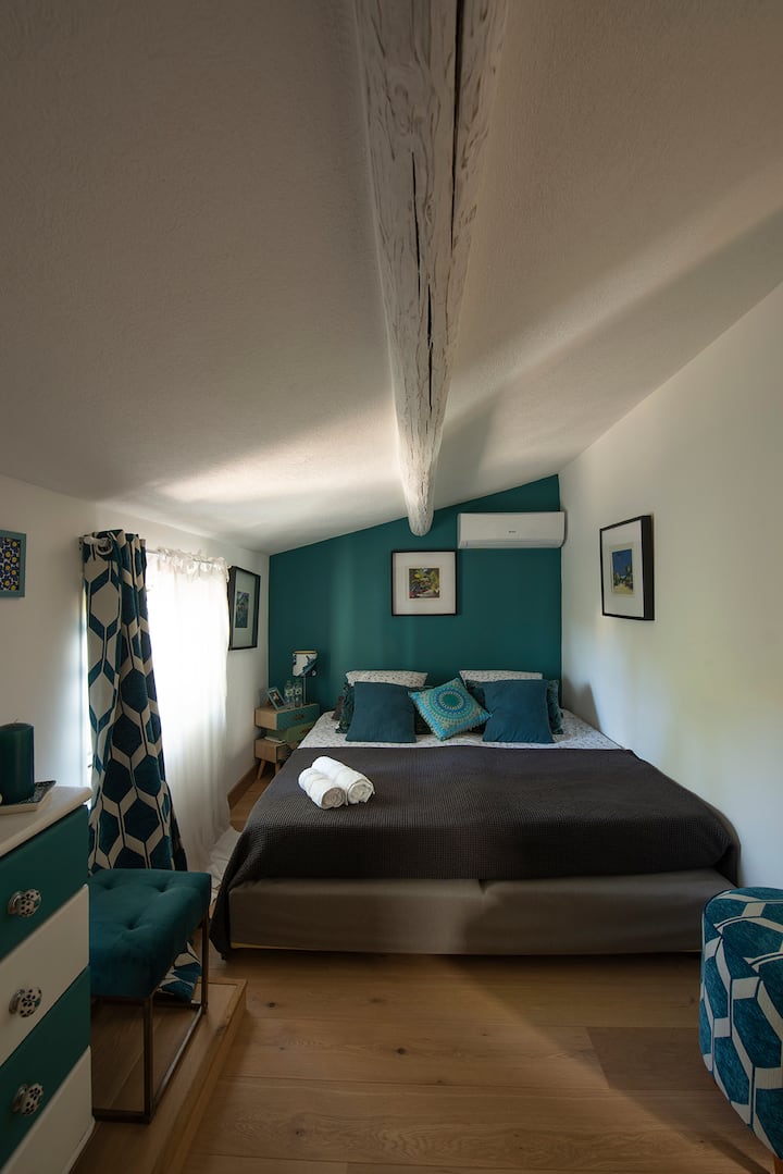Chambre 2 avec un couchage double en 180 ou 2 lits twin en 90
