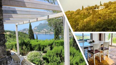 Natural stone house with a dream view: light, close to the beach