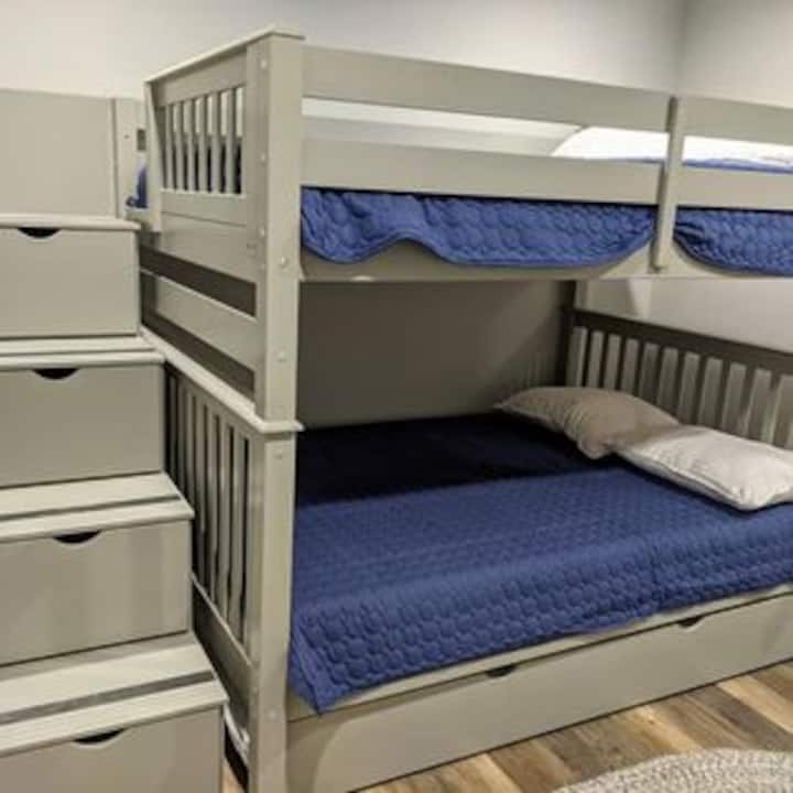 Second floor, NW Bunk bedroom. Full over full with twin trundle.