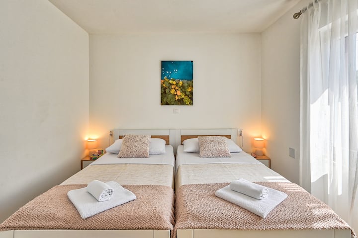 спална соба со 2 единечни кревети