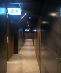 Well-lit path to entrance