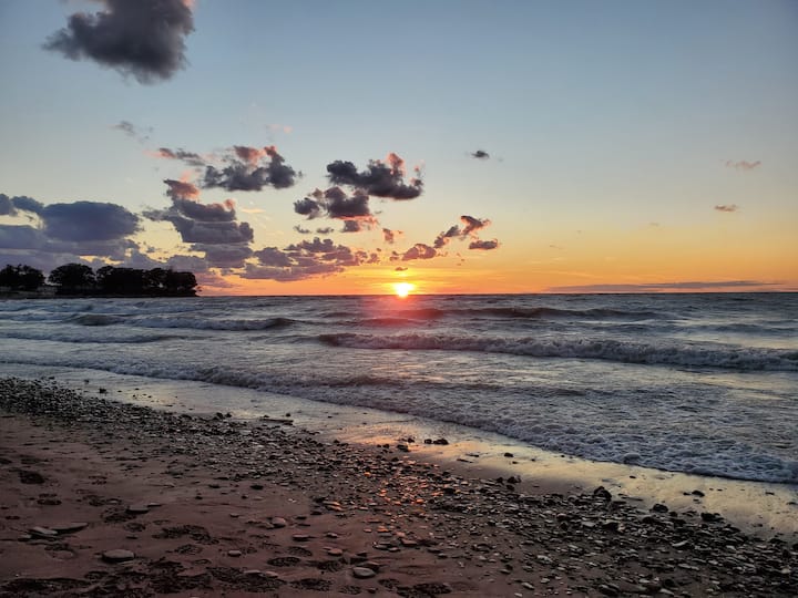 Quaint Angola on the Lake home with private beach Houses for Rent in