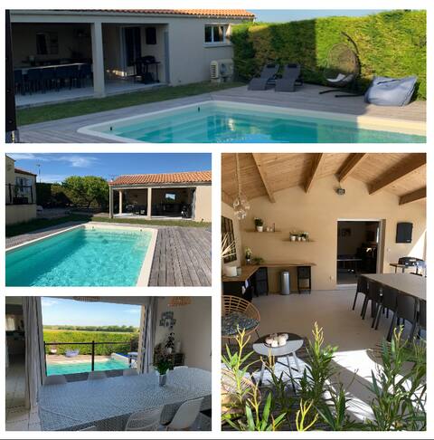 House 12 people spa and pool, close to La Rochelle