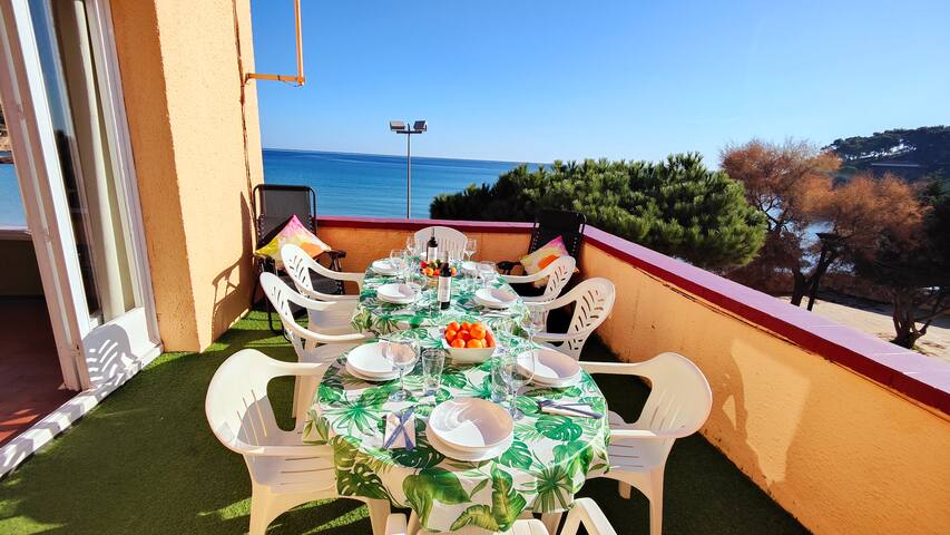 Apartment with garden at 11 meters from the beach.