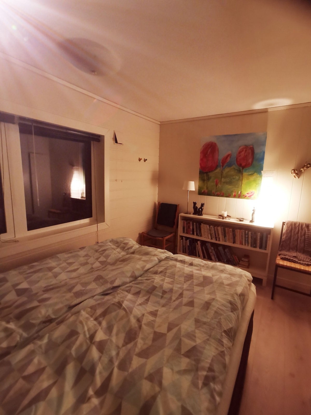 Spavaća soba s bračnim krevetom. 