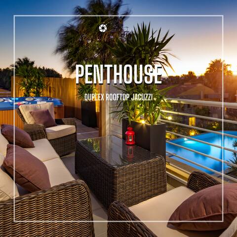 Penthouse Duplex Rooftop Jacuzzi 4 Room 6 bed 8ppl