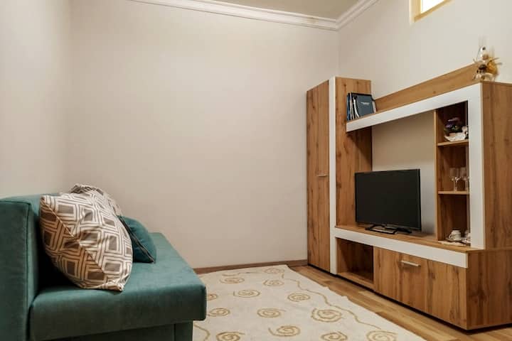 Living room. Sleeps 3 people.
Sleeping there is only in cases of reservations above 7 persons. 