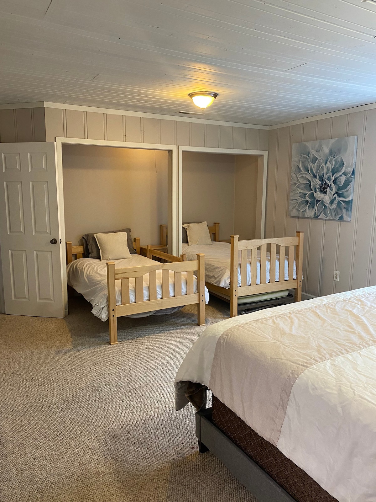 Bedroom #3 - King Sized Bed + Two Twin Beds with another hide-a-way twin.