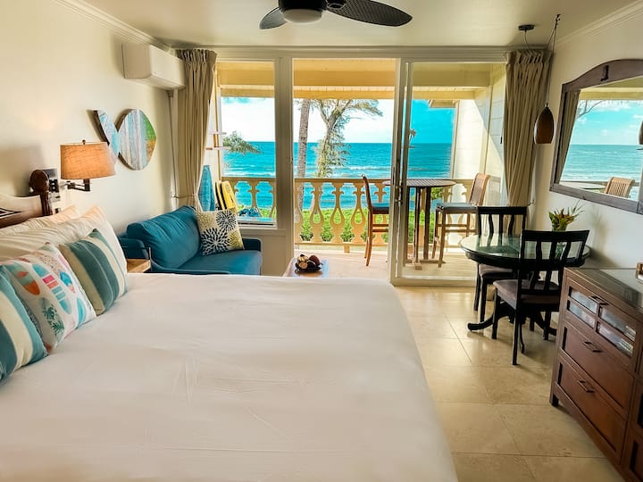 วิวที่มองออกไปจากเตียงขนาดคิงไซส์