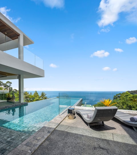 Oceanfront 6Brs Villa in Kamala, Chef/Driver/Maids