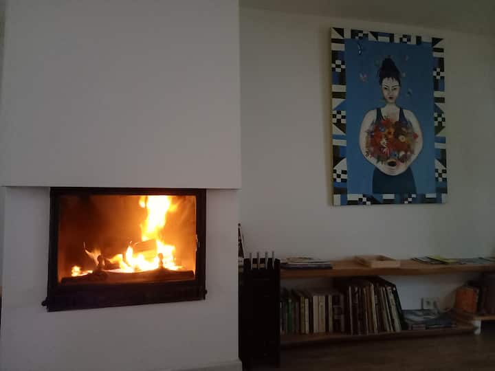 en invierno, una buena chimenea.