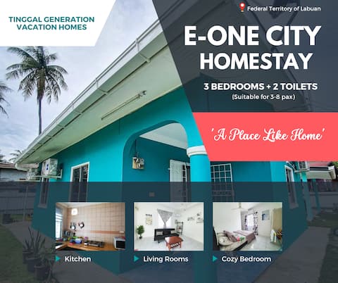 Cozy-Bnb @ Town (3 Rooms) Nearest to Airport/Town