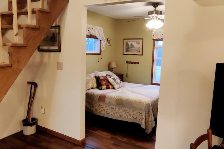 A view from the Living Room into the Master Bedroom.