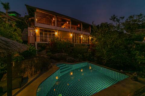 SPECIAL PRICE! ROCKS SUNSET TROPICAL VILLA  : OUR KOH PHANGAN PARADISE