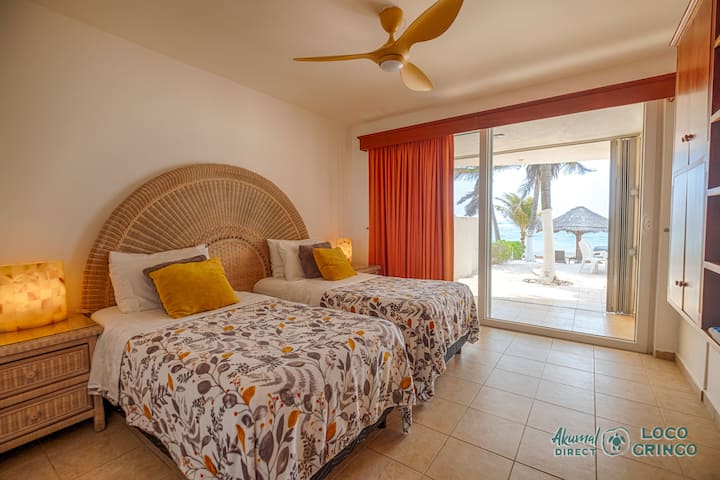 Chambre au rez-de-chaussée avec accès direct à la plage