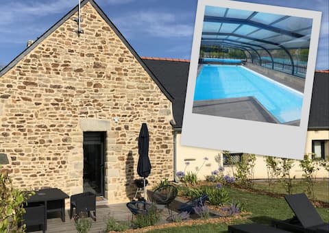 Popular Airbnb listing: AT THE DOOR OF THE OCEAN, COTTAGE WITH HEATED POOL in Plonéour Lanvern