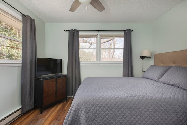 Comfortable queen-size bed.