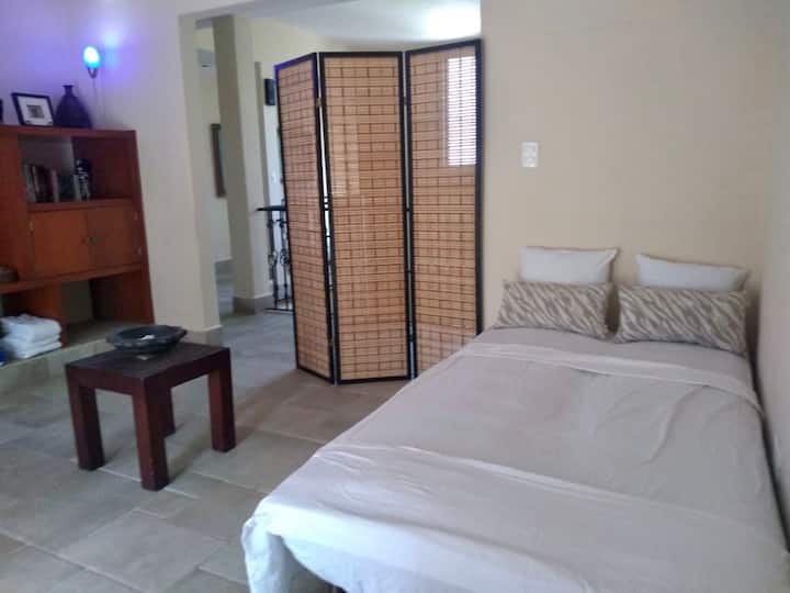Our futon gives you a comfy bed!