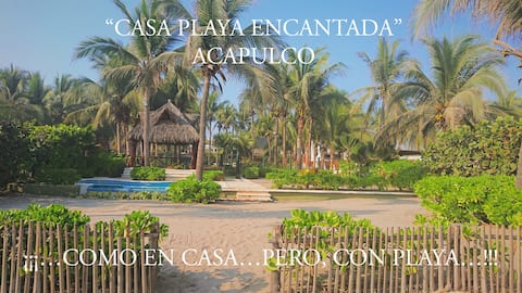 Acapulco Casa Playa Encantada with a bonfire on the beach.