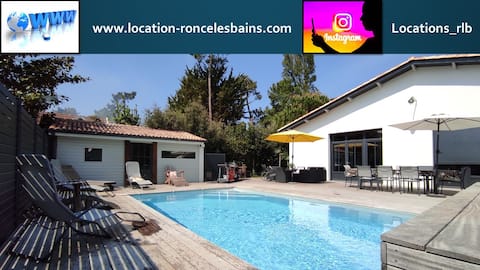 Villa 12p, private pool, beach on foot!