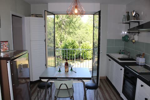 House with garden, near center