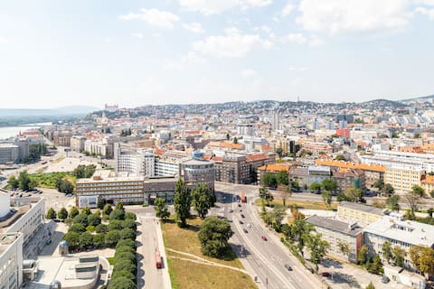Modern flat with a panoramic view on Bratislava