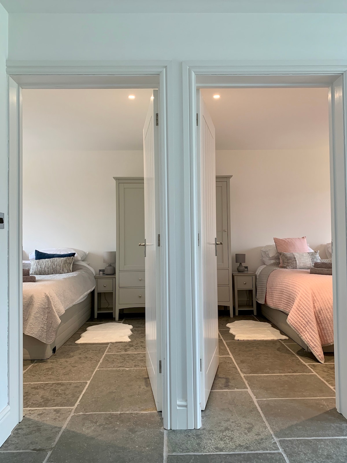 Ground floor Double Bedrooms viewed from the Hallway.