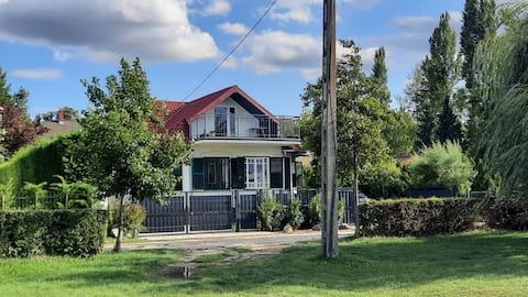 family dream house on the lake