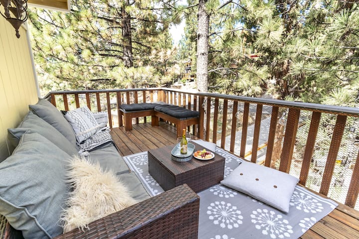 The front deck has great views and lots of room to relax.