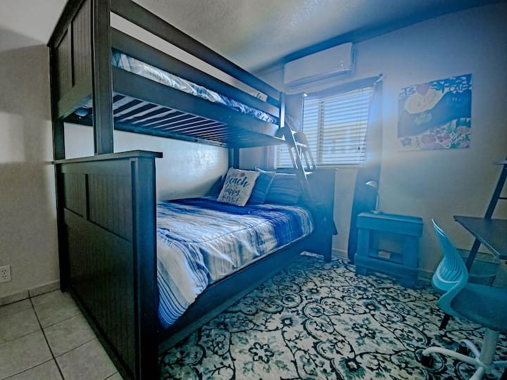 Twin over Double (double on bottom) bunk bed. 