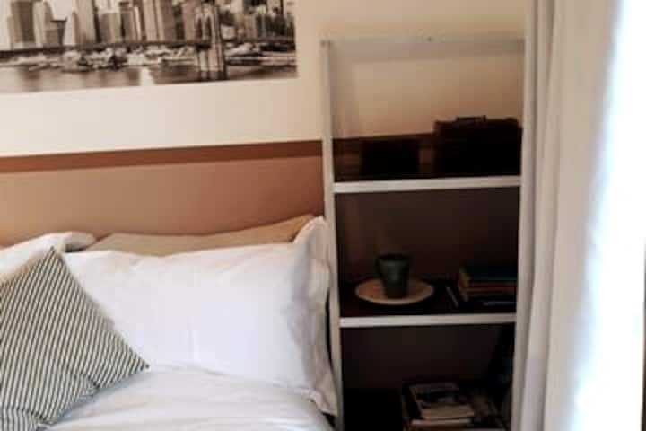 На разположение на госта има малка колекция от книги.