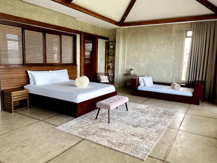 The primary bedroom.