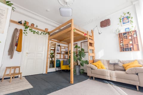 Minimalist attic apartment