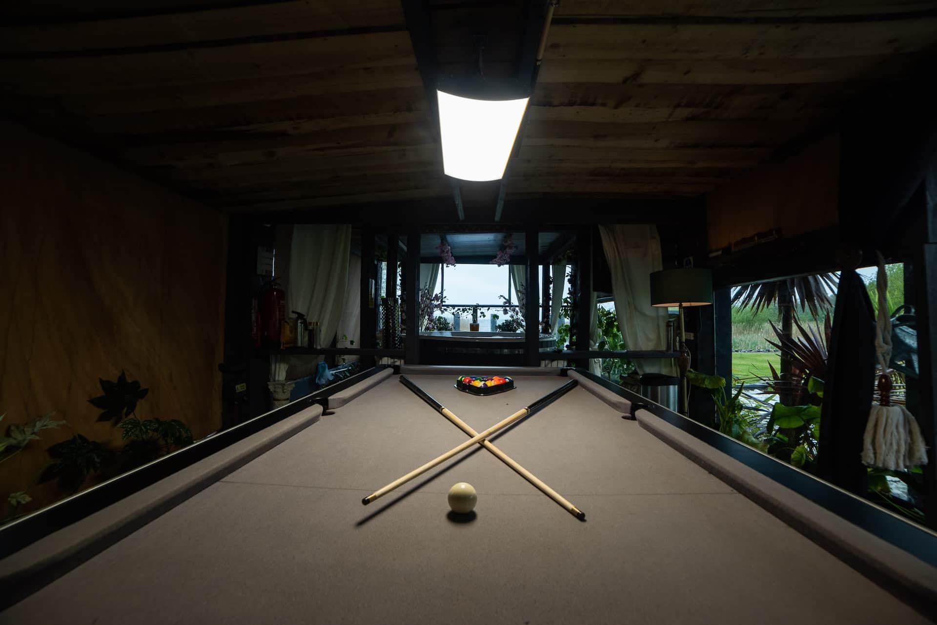 The games room at Selshan Lodge