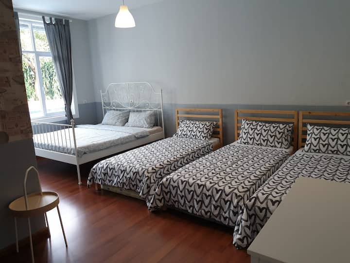 Second bedroom ,one double bed and three single beds