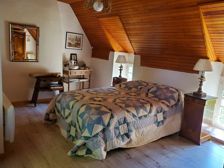 Master bedroom with private bathroom