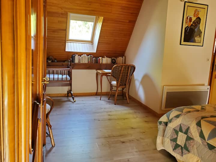 Master bedroom and crib