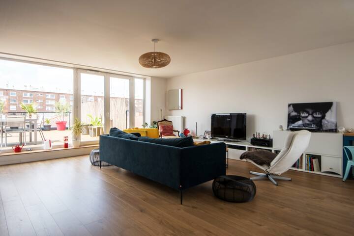Appartement Moderne Rooftop, 2 Terrasses + Parking - Lille