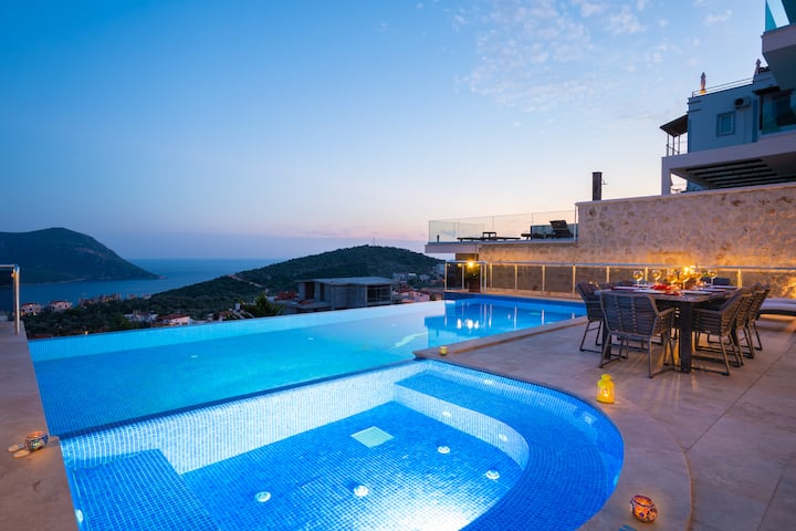 Panoramic Sea Views Heated Pool Paradise - Kalkan