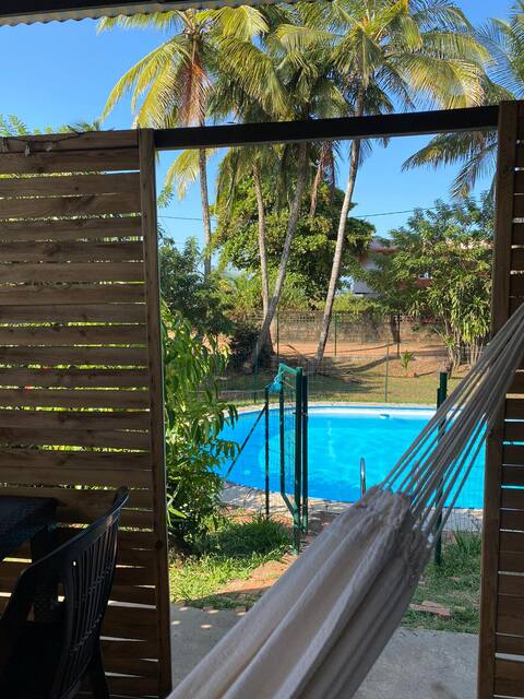 Beachside villa with pool
