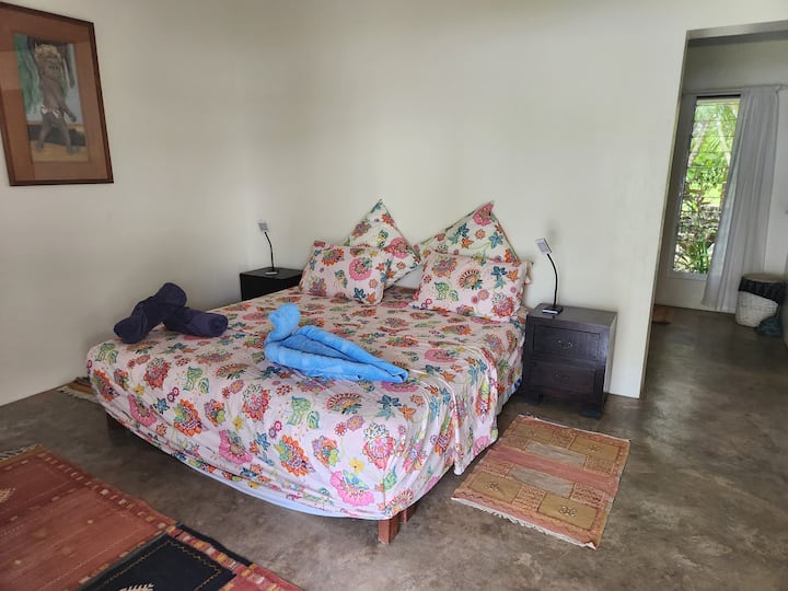 guest bedroom (with king bed or two king singles) through the dressing area.