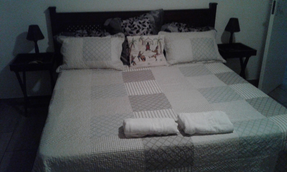 This room has its own ensuite bathroom with king bed and a sleeping couch for kids or adults alike. Ok furnished for now