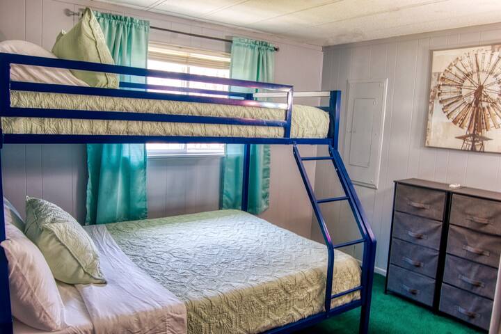 Third bedroom. Bunk bed: twin over full with memory foam mattress and pillows. Perfect for kids