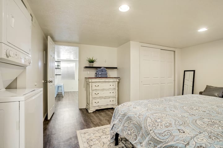 Side B-En Suite Bedroom w/King Bed and bathroom with walk-in shower