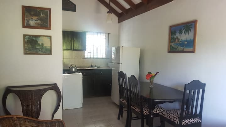 Მისაღები ტელევიზორი, აბაზანა-ტუალეტი ამ სივრცეში, სრული სამზარეულო, საჭიროებისამებრ, გასაშლელი დივანი 